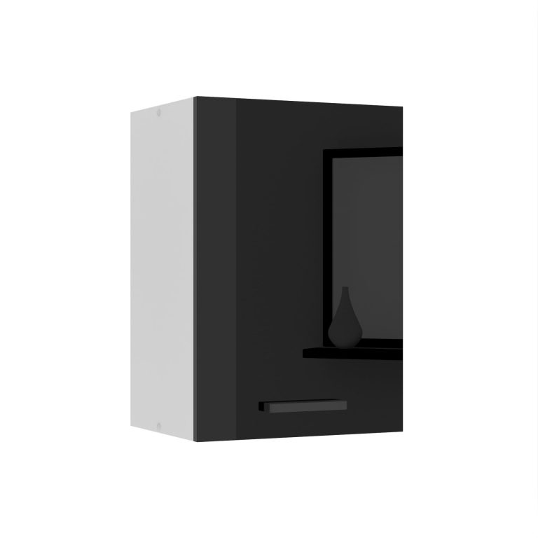 Belini Küchenschrank Premium Full Version oberer 40 cm Hochglanzschwarz Hersteller INF SG40/0/WT/B/0/B1/PP

