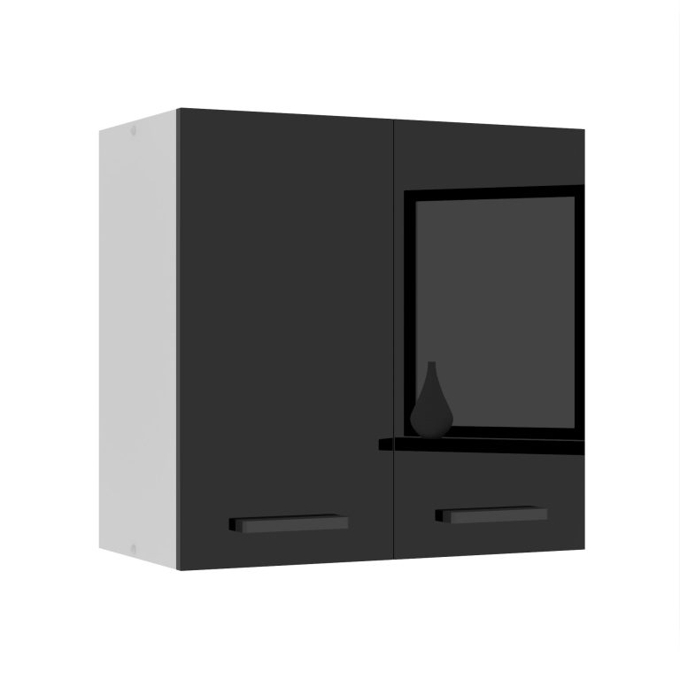 Belini Küchenschrank Premium Full Version oberer 60 cm Hochglanzschwarz Hersteller INF SG2-60/0/WT/B/0/B1/PP

