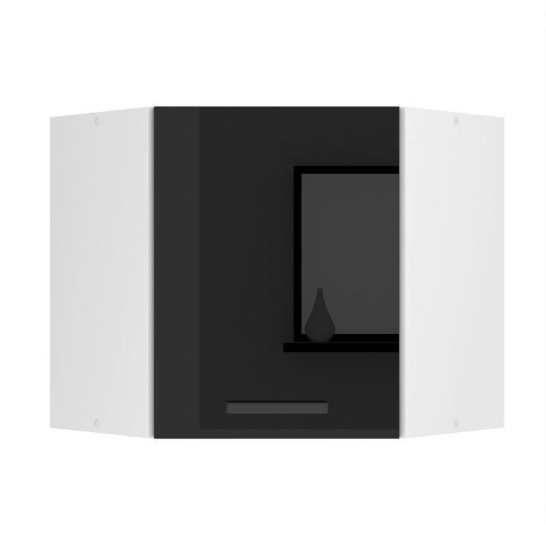 Belini oberer Eckschrank Premium Full Version oberer 60 cm Hochglanzschwarz Hersteller INF SGN60/0/WT/B/0/B1/PP
