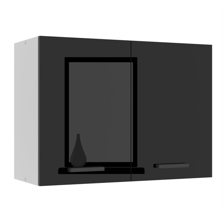 Belini Küchenschrank Premium Full Version oberer 80 cm Hochglanzschwarz Hersteller INF SG80/0/WT/B/0/B1/PP

