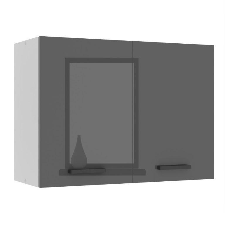 Belini Küchenschrank Premium Full Version oberer 80 cm Hochglanzgrau Hersteller INF SG80/0/WT/S/0/B1/PP

