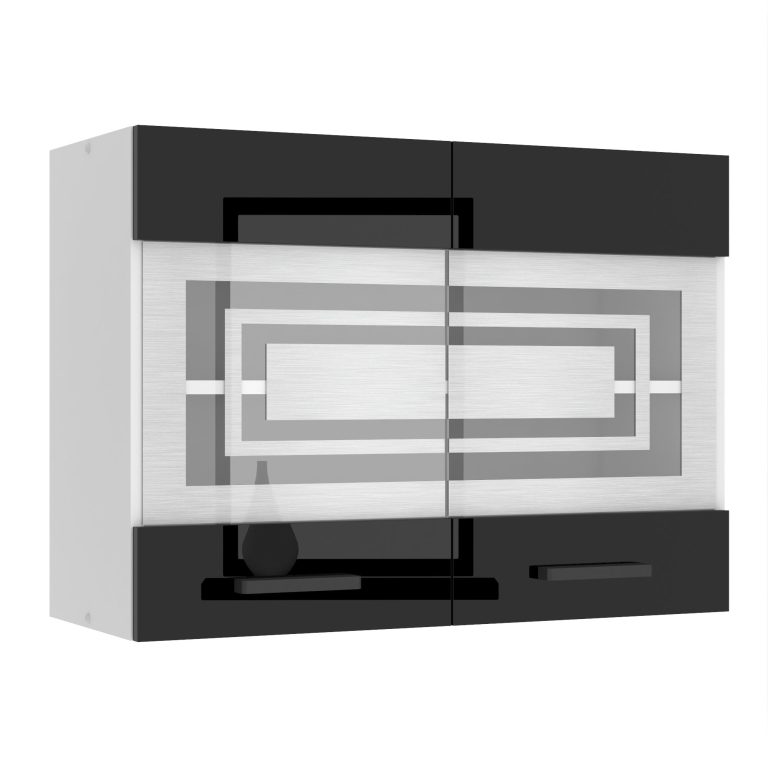 Belini Küchenschrank Premium Full Version oberer 80 cm Hochglanzschwarz Hersteller INF SGW80/0/WT/B/0/B1/PP

