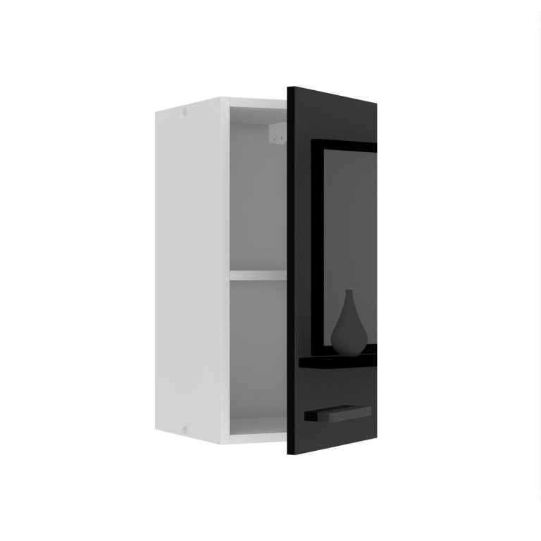 Belini Küchenschrank Premium Full Version oberer 30 cm Hochglanzschwarz Hersteller INF SG30/0/WT/B/0/B1/PP
