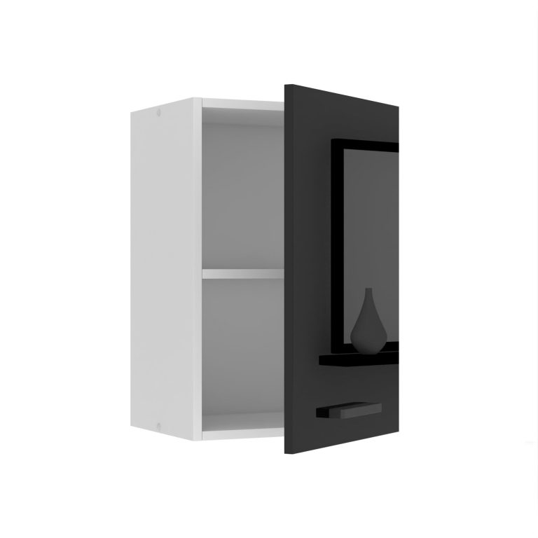 Belini Küchenschrank Premium Full Version oberer 40 cm Hochglanzschwarz Hersteller INF SG40/0/WT/B/0/B1/PP


