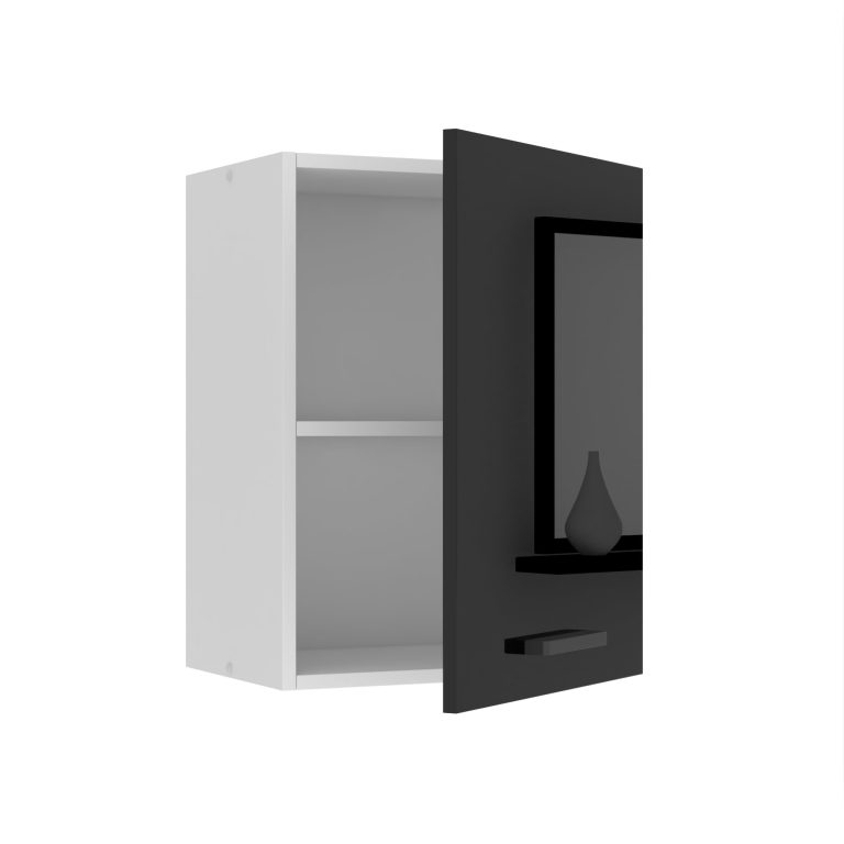 Belini Küchenschrank Premium Full Version oberer 45 cm Hochglanzschwarz Hersteller INF SG45/0/WT/B/0/B1/PP

