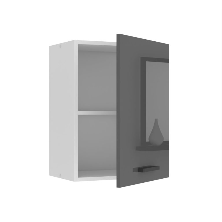 Belini Küchenschrank Premium Full Version oberer 45 cm Hochglanzgrau Hersteller INF SG45/0/WT/S/0/B1/PP

