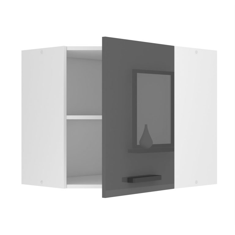 Belini oberer Eckschrank Premium Full Version oberer 60 cm Hochglanzgrau Hersteller INF SGN60/0/WT/S/0/B1/PP
