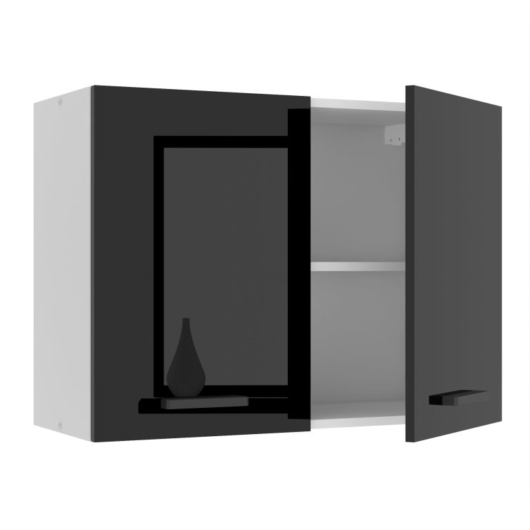 Belini Küchenschrank Premium Full Version oberer 80 cm Hochglanzschwarz Hersteller INF SG80/0/WT/B/0/B1/PP

