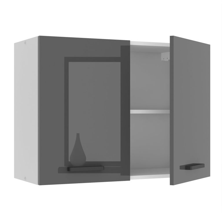 Belini Küchenschrank Premium Full Version oberer 80 cm Hochglanzgrau Hersteller INF SG80/0/WT/S/0/B1/PP

