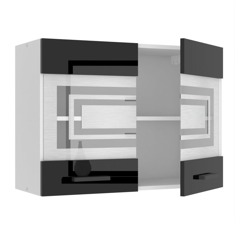 Belini Küchenschrank Premium Full Version oberer 80 cm Hochglanzschwarz Hersteller INF SGW80/0/WT/B/0/B1/PP

