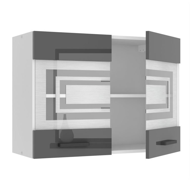 Belini Küchenschrank Premium Full Version oberer 80 cm Hochglanzgrau Hersteller INF SGW80/0/WT/S/0/B1/PP

