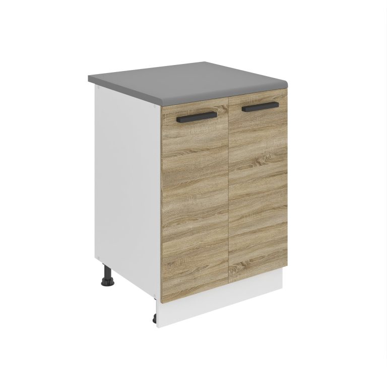 Belini Küchenschrank Premium Full Version Unterschrank 60 cm Sonoma-Eiche mit Arbeitsplatte Hersteller TOR SD2-60/0/WT/DS/B/B1/PP

