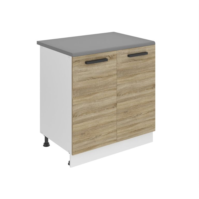 Belini Küchenschrank Premium Full Version Unterschrank 80 cm Sonoma-Eiche mit Arbeitsplatte Hersteller TOR SD80/0/WT/DS/B/B1/PP

