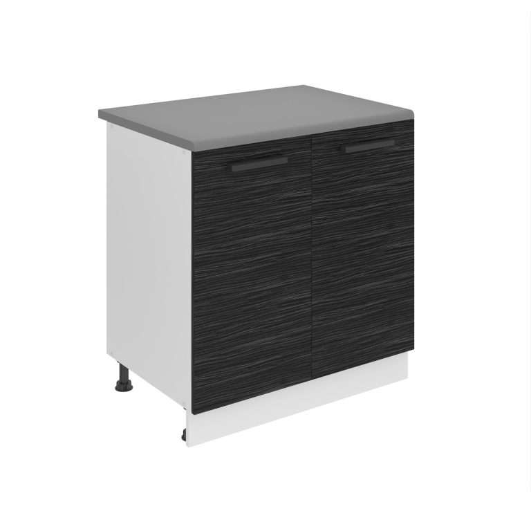Belini Küchenschrank Premium Full Version Unterschrank 80 cm königliches Ebenholz mit Arbeitsplatte Hersteller TOR SD80/0/WT/HK/B/B1/PP
