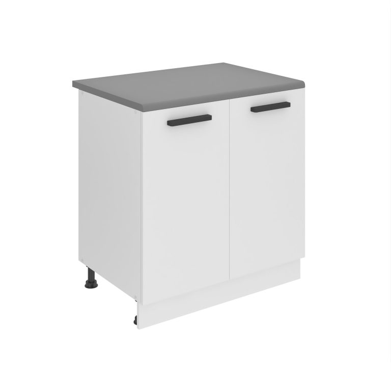 Belini Küchenschrank Premium Full Version Unterschrank 80 cm Mattweiß mit Arbeitsplatte Hersteller TOR SD80/0/WT/WT/B/B1/PP
