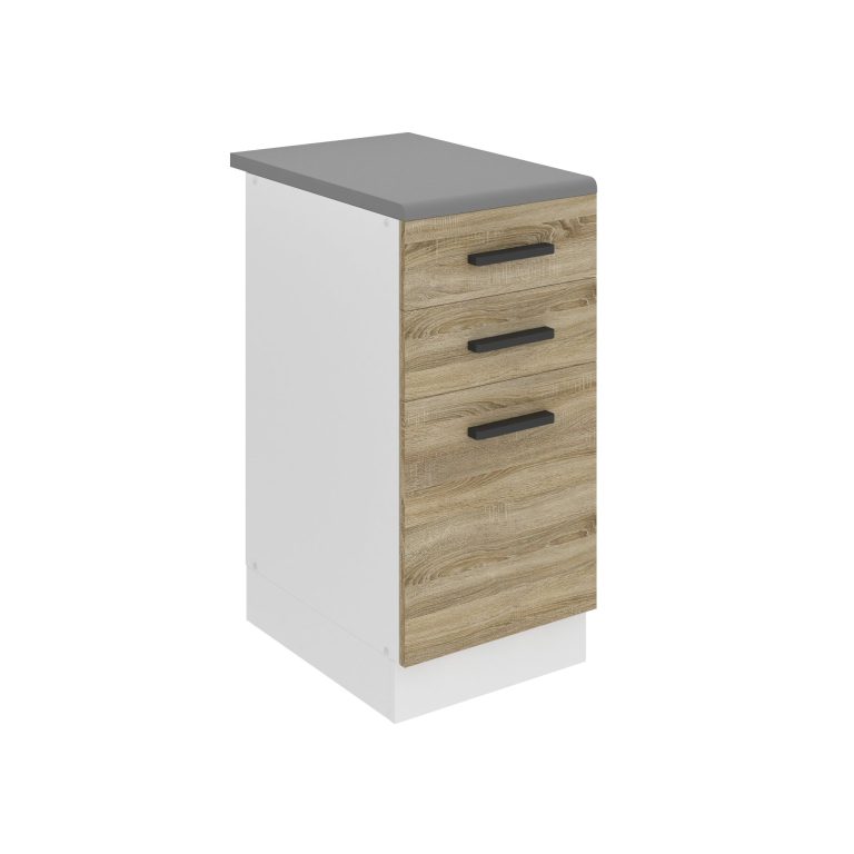 Küchenunterschrank 40cm Schubladen mit Arbeitsplatte TOR SDSZ40WS/0/WT/DS/B/B1/PP