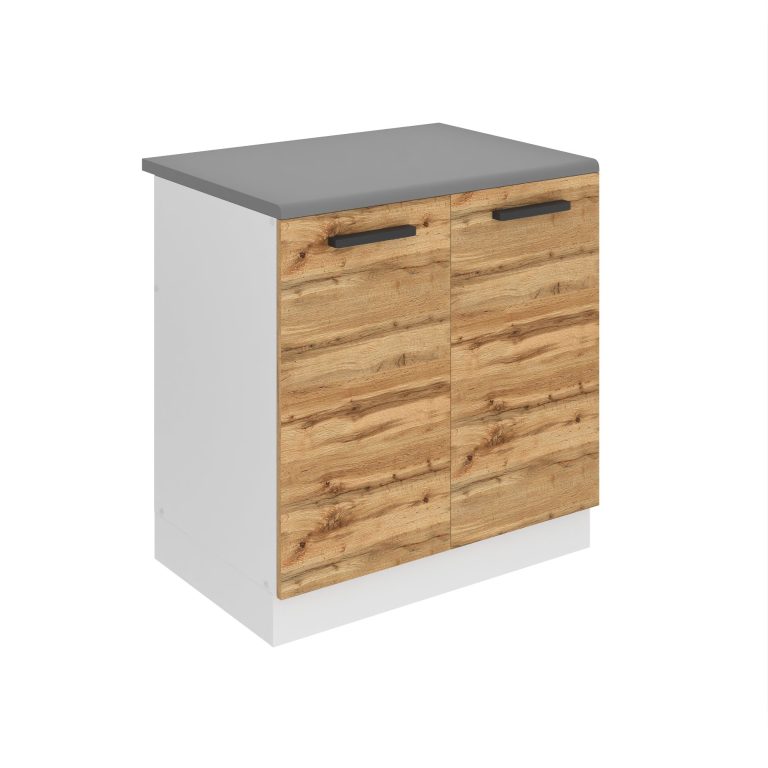 Belini Spülenschrank Premium Full Version Unterschrank 80 cm Wotan-Eiche mit Arbeitsplatte Hersteller TOR SDZ80/0/WT/DW/B/B1/PP
