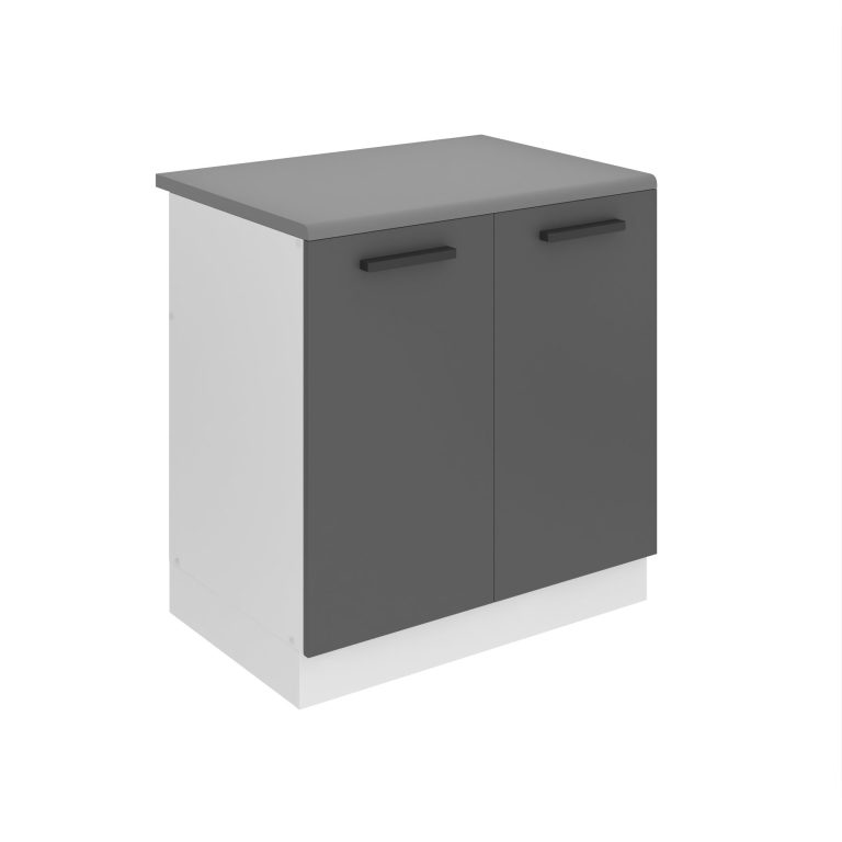Belini Spülenschrank Premium Full Version Unterschrank 80 cm Mattgrau mit Arbeitsplatte Hersteller TOR SDZ80/0/WT/SR/B/B1/PP
