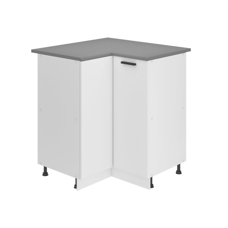 Belini Unterschrank Eckschrank Premium Full Version Unterschrank 90 cm Mattweiß mit Arbeitsplatte Hersteller TOR SNP90/0/WT/WT/B/B1/PP