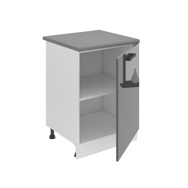 Belini Küchenschrank Premium Full Version Unterschrank 60 cm Hochglanz Grau mit Arbeitsplatte Hersteller INF SD60/0/WT/S/B/B1/PP
