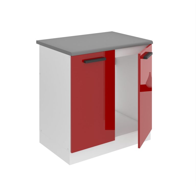 Belini Spülenschrank Premium Full Version Unterschrank 80 cm Hochglanzrot mit Arbeitsplatte Hersteller INF SDZ80/0/WT/R/B/B1/PP
