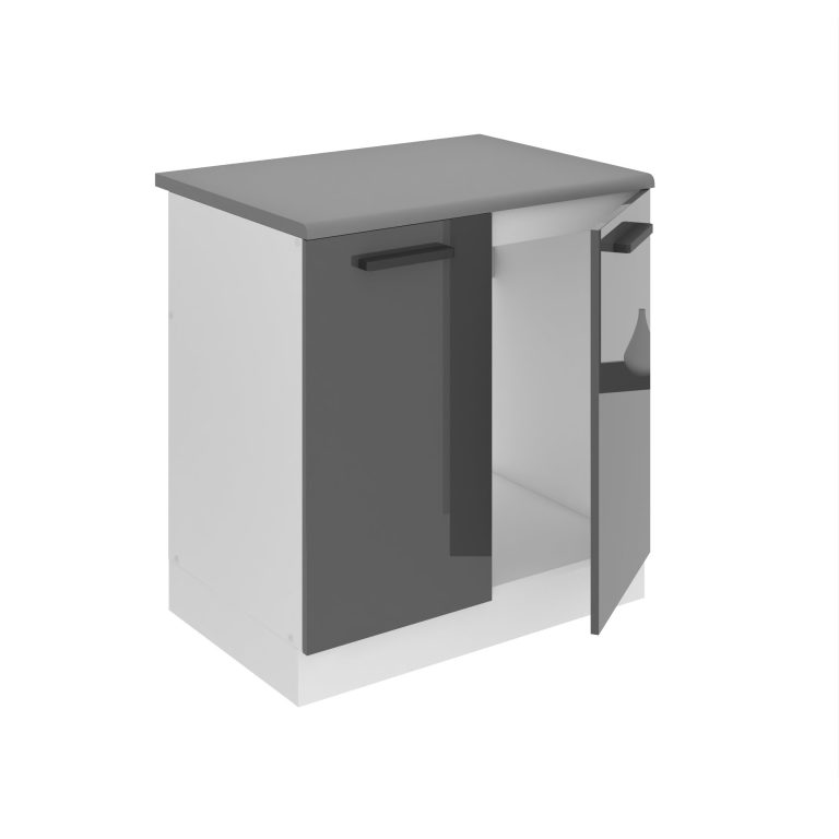 Belini Spülenschrank Premium Full Version Unterschrank 80 cm Hochglanzgrau mit Arbeitsplatte Hersteller INF SDZ80/0/WT/S/B/B1/PP
