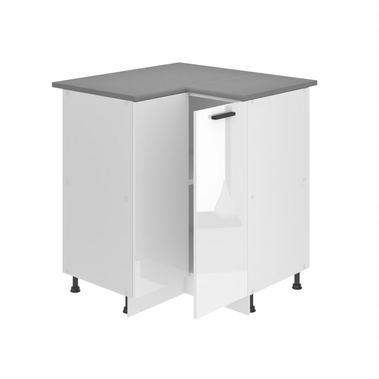 Belini Unterschrank Eckschrank Premium Full Version Unterschrank 90 cm Hochglanzweiß mit Arbeitsplatte Hersteller INF SNP90/0/WT/W/B/B1/PP