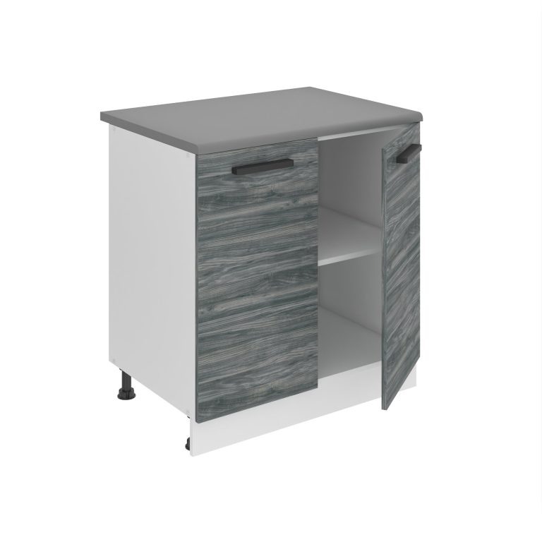 Belini Küchenschrank Premium Full Version Unterschrank 80 cm Grau Anthrazit Glamour Wood mit Arbeitsplatte Hersteller TOR SD80/0/WT/GW/B/B1/PP
