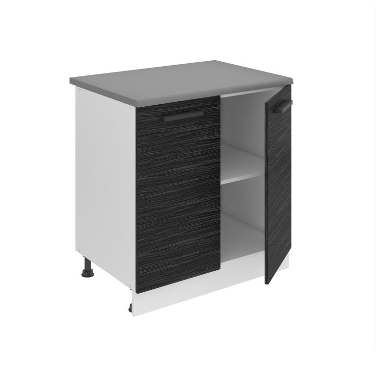 Belini Küchenschrank Premium Full Version Unterschrank 80 cm königliches Ebenholz mit Arbeitsplatte Hersteller TOR SD80/0/WT/HK/B/B1/PP
