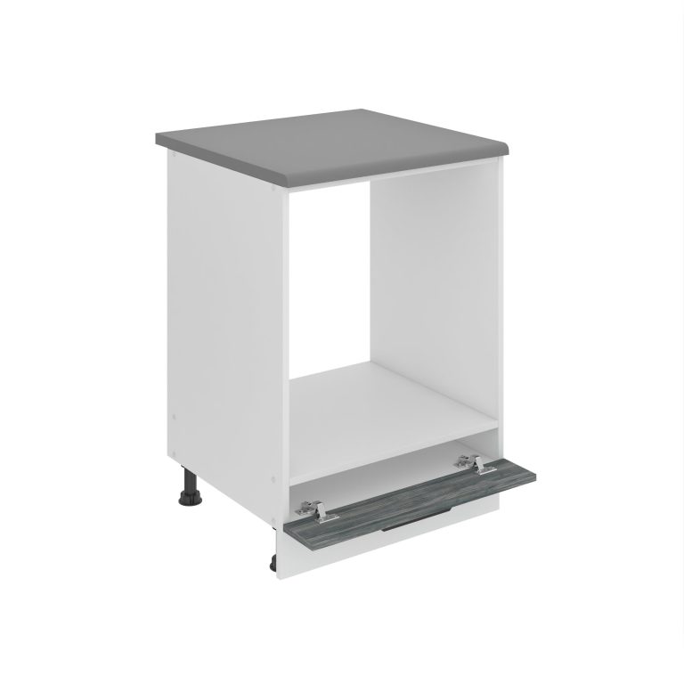 Belini Unterschrank zur Einbau des Backofens Premium Full Version Unterschrank 60 cm Grau Anthrazit Glamour Wood mit Arbeitsplatte Hersteller TOR SDP60/0/WT/GW/B/B1/PP
