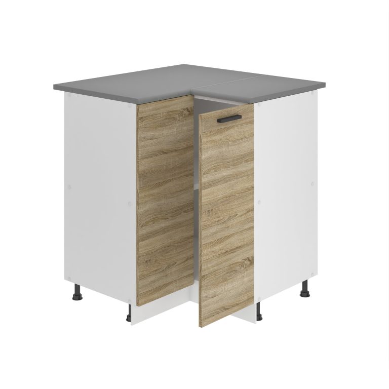 Belini Unterschrank Eckschrank Premium Full Version Unterschrank 90 cm Sonoma-Eiche mit Arbeitsplatte Hersteller TOR SNP90/0/WT/DS/B/B1/PP