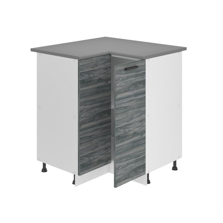 Belini Unterschrank Eckschrank Premium Full Version Unterschrank 90 cm Grau Anthrazit Glamour Wood mit Arbeitsplatte Hersteller TOR SNP90/0/WT/GW/B/B1/PP