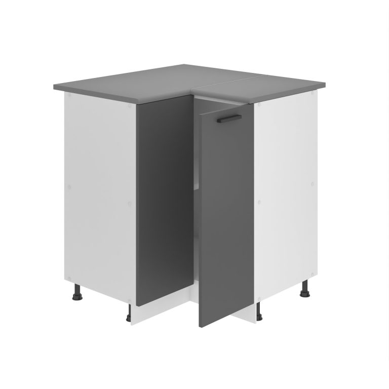 Belini Unterschrank Eckschrank Premium Full Version Unterschrank 90 cm Mattgrau mit Arbeitsplatte Hersteller TOR SNP90/0/WT/SR/B/B1/PP