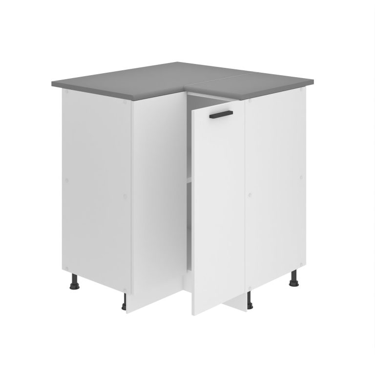 Belini Unterschrank Eckschrank Premium Full Version Unterschrank 90 cm Mattweiß mit Arbeitsplatte Hersteller TOR SNP90/0/WT/WT/B/B1/PP