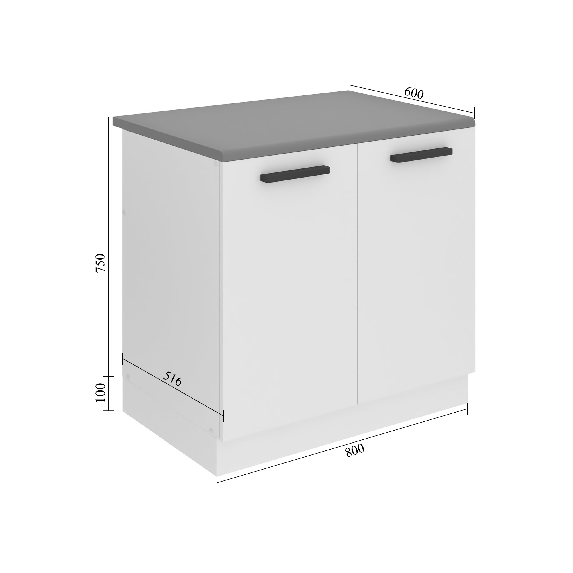 Belini Spülenschrank Premium Full Version Unterschrank 80 cm Sonoma-Eiche mit Arbeitsplatte Hersteller TOR SDZ80/0/WT/DS/B/B1/PP
