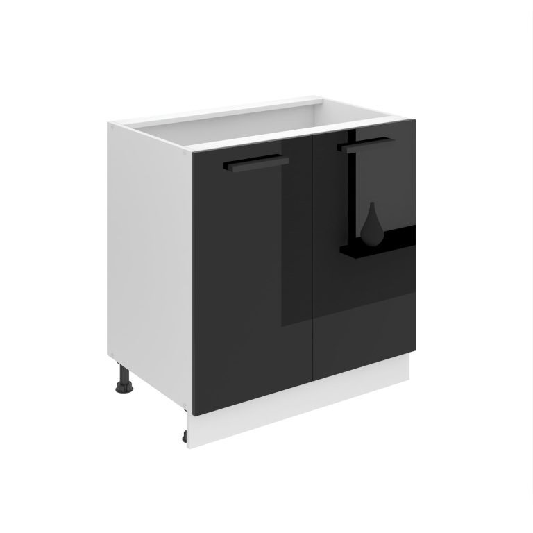 Belini Unterschrank Premium Full Version 80 cm Hochglanzschwarz ohne Arbeitsplatte Hersteller INF SD80/0/WT/B/0/B1/PP
