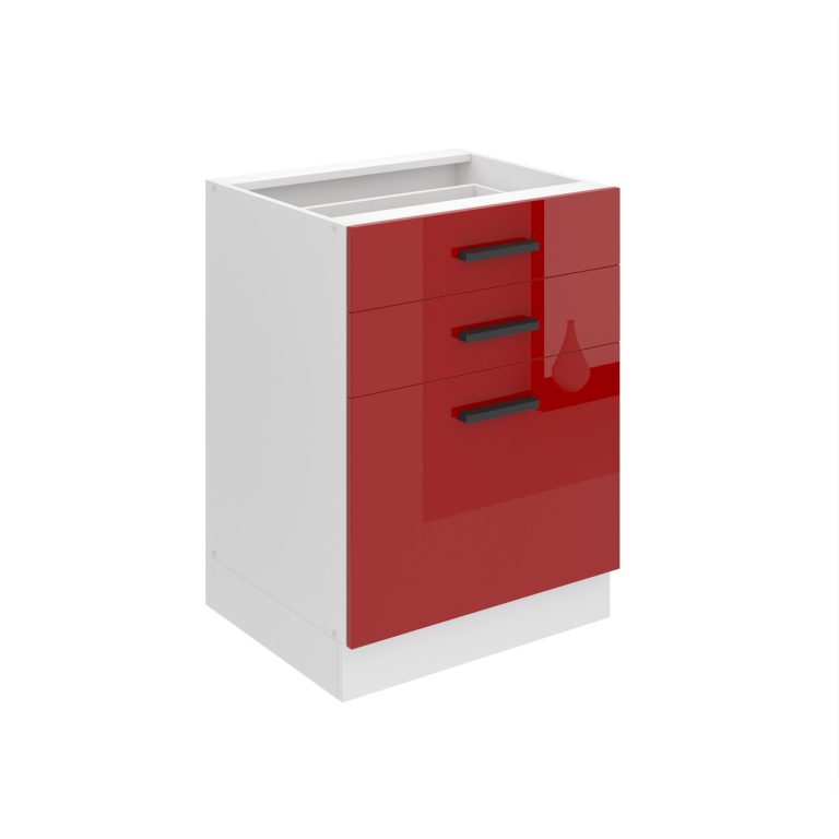 Belini Unterschrank mit Schubladen Premium Full Version 60 cm Hochglanzrot ohne Arbeitsplatte Hersteller INF SDSZ60/0/WT/R/0/B1/PP
