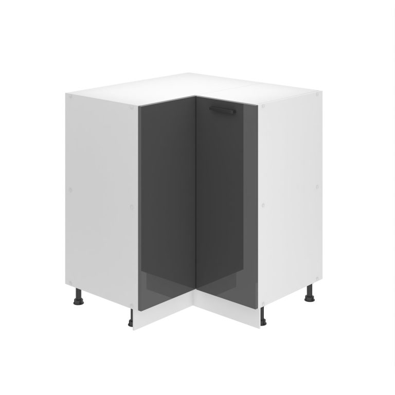Belini Unterschrank Eckschrank Premium Full Version 90 cm Hochglanzgrau ohne Arbeitsplatte Hersteller INF SNP90/0/WT/S/0/B1/PP
