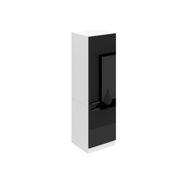 Belini Hoher Küchenschrank zur Einbau des Kühlschranks Premium Full Version 60 cm Hochglanzschwarz Hersteller INF SSL60/0/WT/B/0/B1/PP
