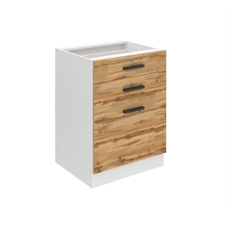 Belini Unterschrank mit Schubladen Premium Full Version 60 cm Wotan-Eiche ohne Arbeitsplatte Hersteller TOR SDSZ60/0/WT/DW/0/B1/PP
