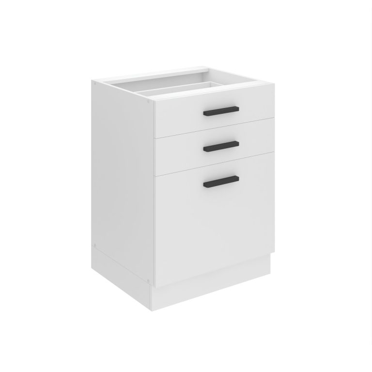 Belini Unterschrank mit Schubladen Premium Full Version 60 cm Mattweiß ohne Arbeitsplatte Hersteller TOR SDSZ60/0/WT/WT/0/B1/PP
