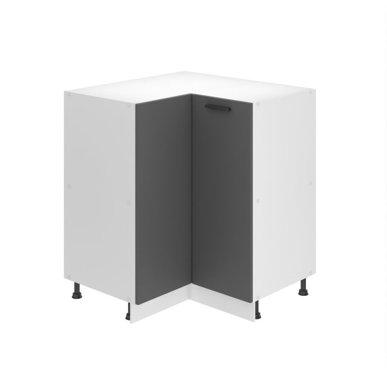 Belini Unterschrank Eckschrank Premium Full Version 90 cm Mattgrau ohne Arbeitsplatte Hersteller TOR SNP90/0/WT/SR/0/B1/PP
