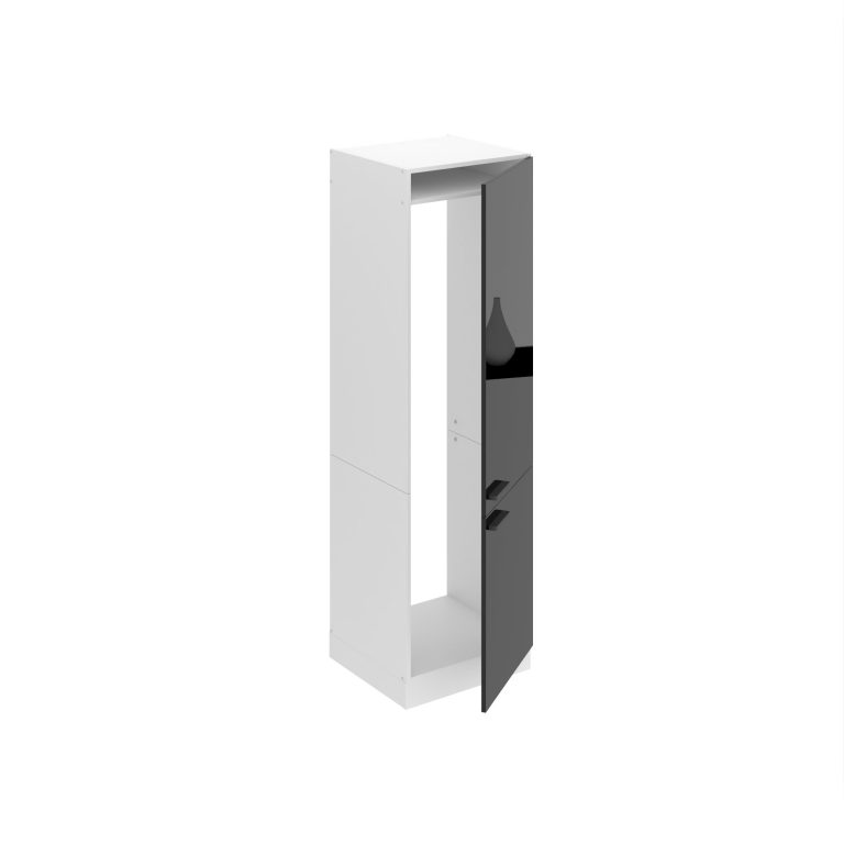 Belini Hoher Küchenschrank zur Einbau des Kühlschranks Premium Full Version 60 cm Hochglanzschwarz Hersteller INF SSL60/0/WT/B/0/B1/PP
