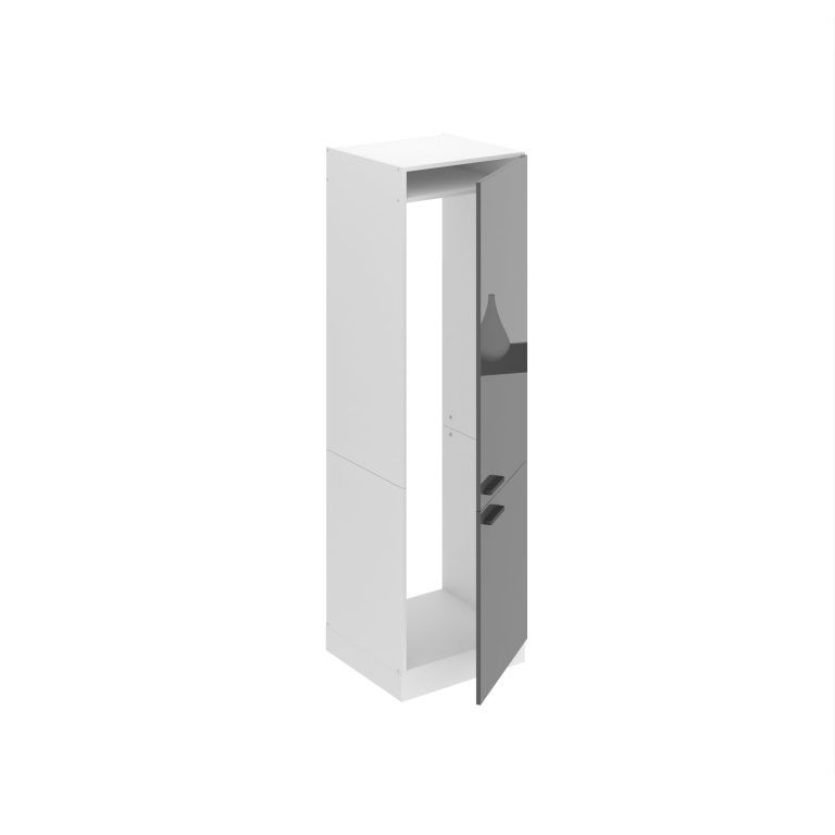 Belini Hoher Küchenschrank zur Einbau des Kühlschranks Premium Full Version 60 cm Hochglanzgrau Hersteller INF SSL60/0/WT/S/0/B1/PP
