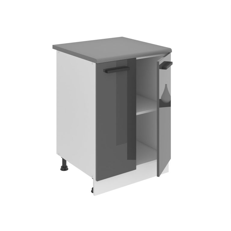 Belini Unterschrank Premium Full Version 60 cm Hochglanzgrau ohne Arbeitsplatte Hersteller INF SD2-60/0/WT/S/0/B1/PP

