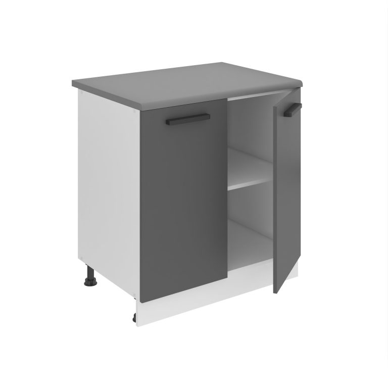 Belini Unterschrank Premium Full Version 80 cm Mattgrau ohne Arbeitsplatte Hersteller TOR SD80/0/WT/SR/0/B1/PP
