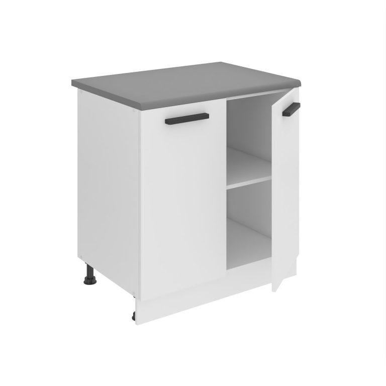 Belini Unterschrank Premium Full Version 80 cm Mattweiß ohne Arbeitsplatte Hersteller TOR SD80/0/WT/WT/0/B1/PP
