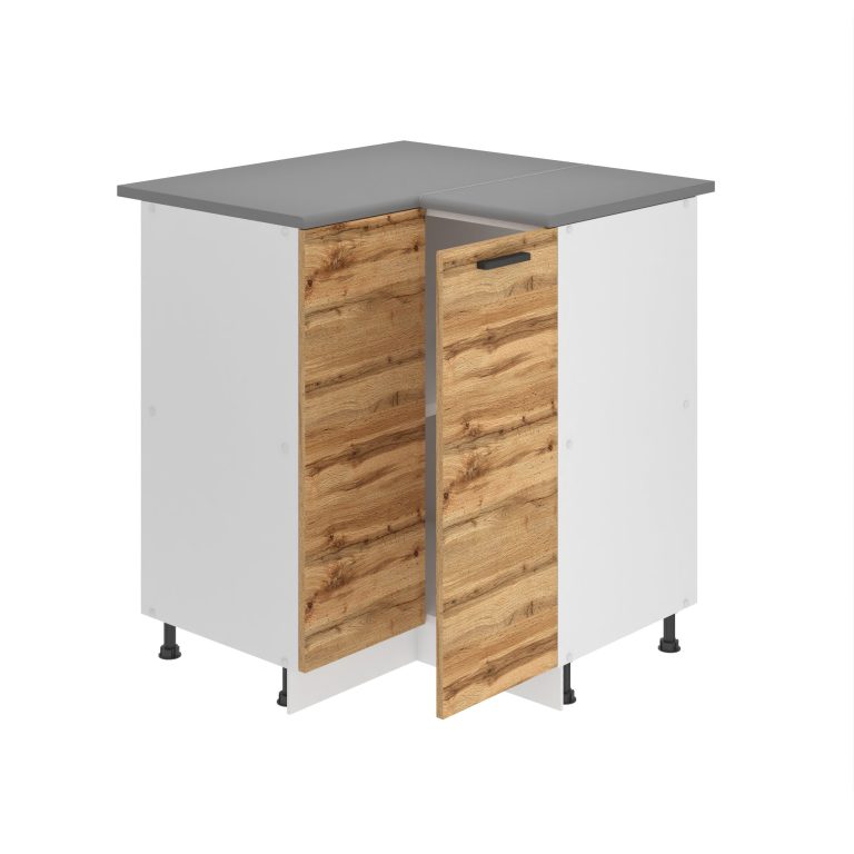 Belini Unterschrank Eckschrank Premium Full Version 90 cm Wotan-Eiche ohne Arbeitsplatte Hersteller TOR SNP90/0/WT/DW/0/B1/PP
