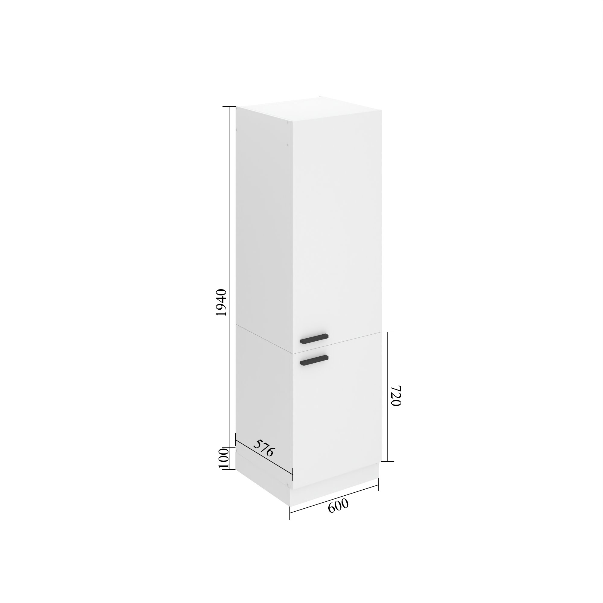 Belini Hoher Küchenschrank zur Einbau des Kühlschranks Premium Full Version 60 cm Hochglanzrot Hersteller INF SSL60/0/WT/R/0/B1/PP
