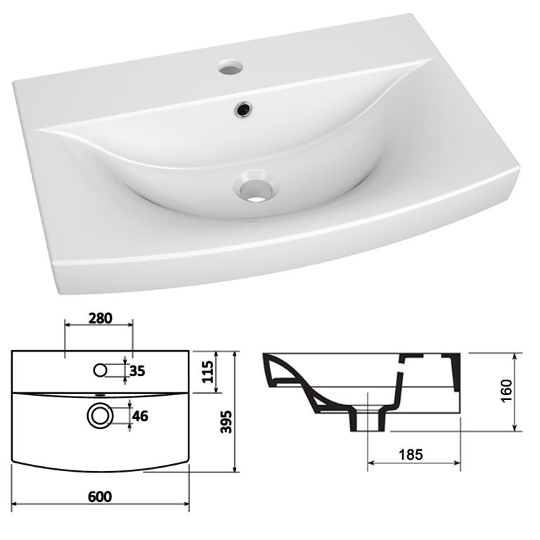 Badezimmermöbel Belini Premium Full Version Hochglanzweiß + Waschbecken + Spiegel + LED-Beleuchtung Glamour 5 Hersteller GLA P 1/0/W/W/0/MB/PP